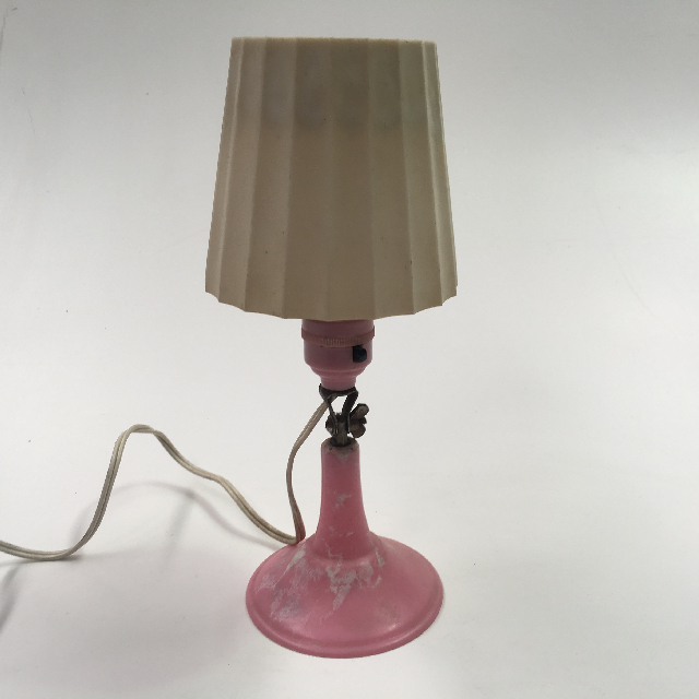 LAMP, Desk Light - Bakelite, Pink w White Shade